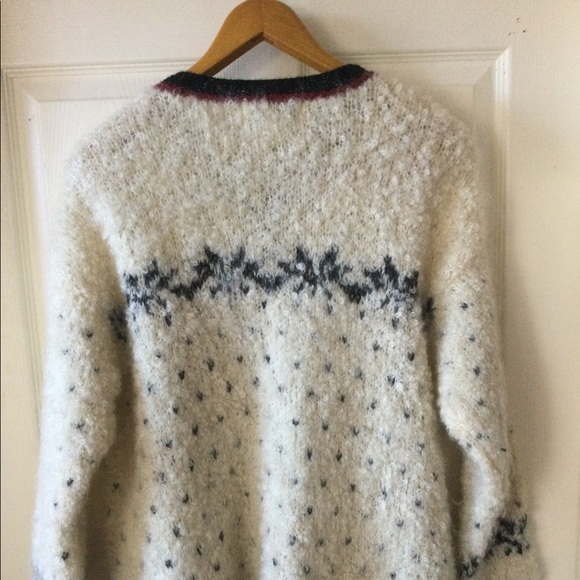 Jones New York Sport Hand Knit Christmas Holiday Cardigan Sweater Mohair Wool - Picture 2 of 7